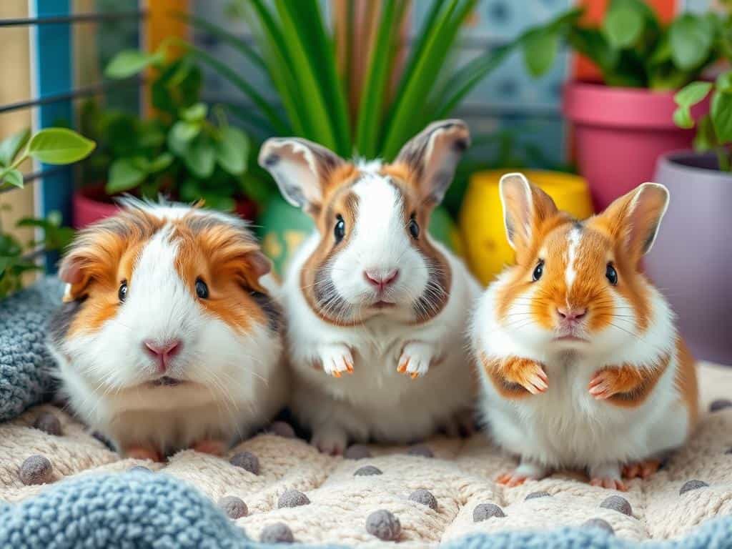 guinea pigs, rabbits, and hamsters as popular small pets for adoption