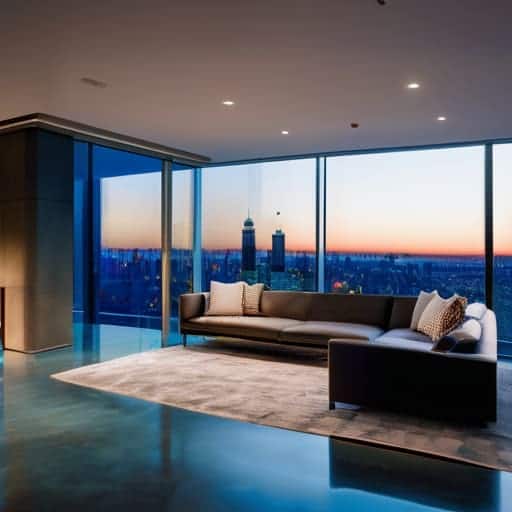Electrochromic smart glass providing instant privacy.