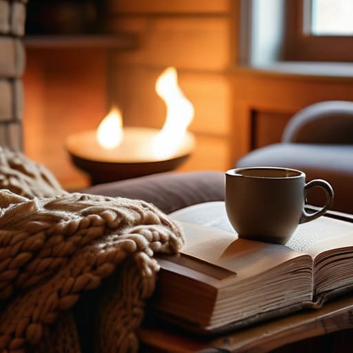Embracing slow-tech domesticity by the hearth.