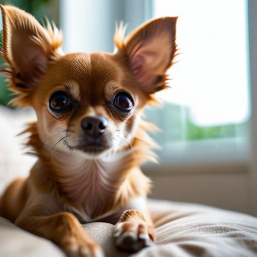 The Spirited and Tiny Chihuahua in garden.